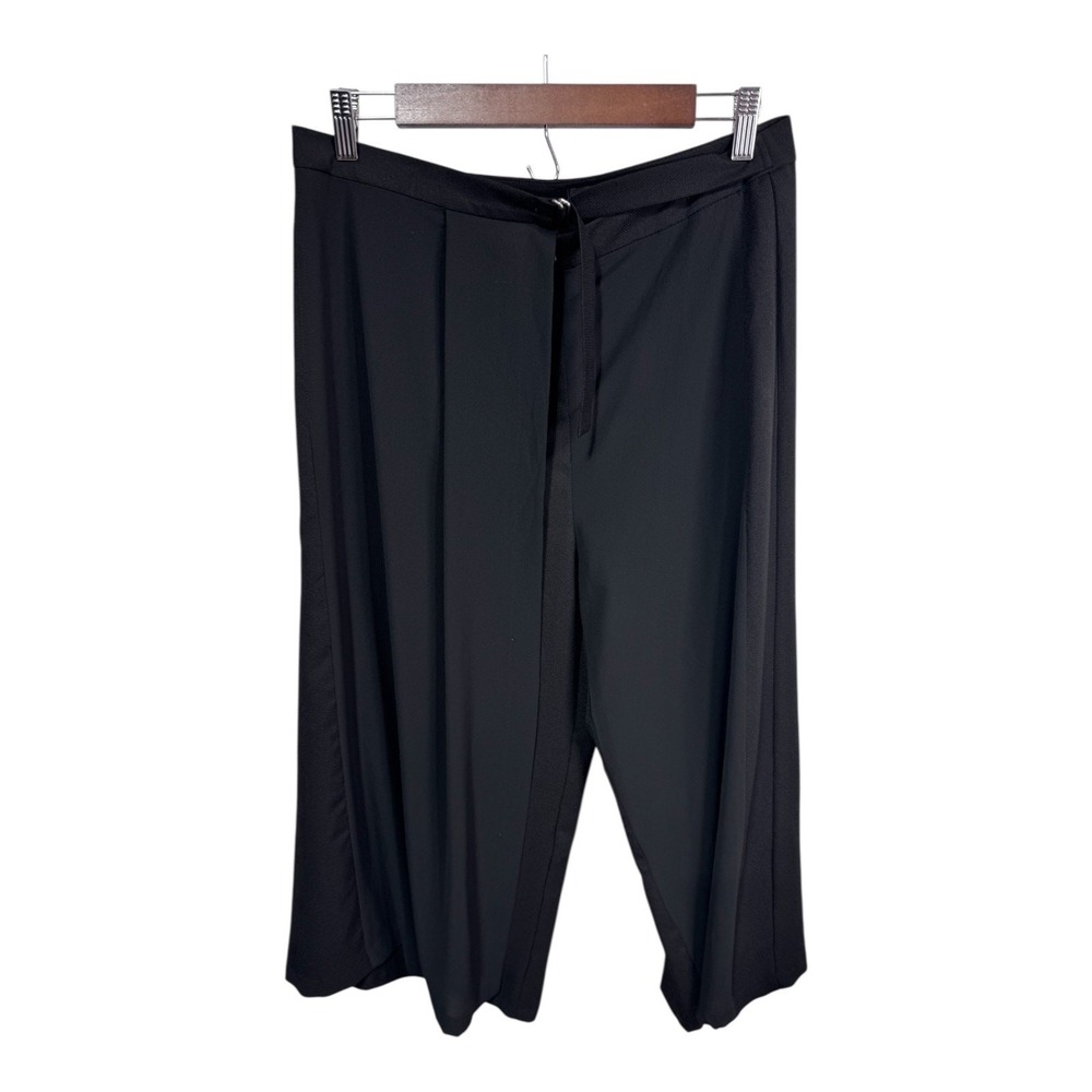 Beulah Style Black Overlay Wide Leg Culotte Pants Women's Small‎ Evening Dressy